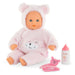 Corolle Mon Premier Poupon Calin Teddybär, Weichkörperpuppe mit Schlafaugen, Teddy-Onesie abnehmbar, Flasche und Schnuffeltuch, Vanilleduft, 30cm, ab 18 Monate