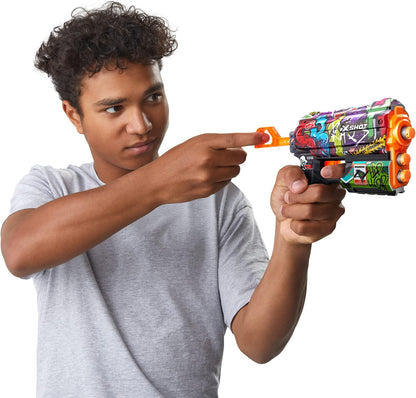 ZURU - XSHOT - Skins - Flow - Foam pijlpistool - Geleverd met 8 pijlen - Ruim kleur - Schiet tot 27 meter - 36516
