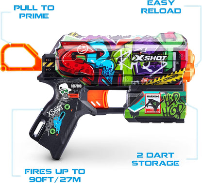 ZURU - XSHOT - Skins - Flow - Foam pijlpistool - Geleverd met 8 pijlen - Ruim kleur - Schiet tot 27 meter - 36516