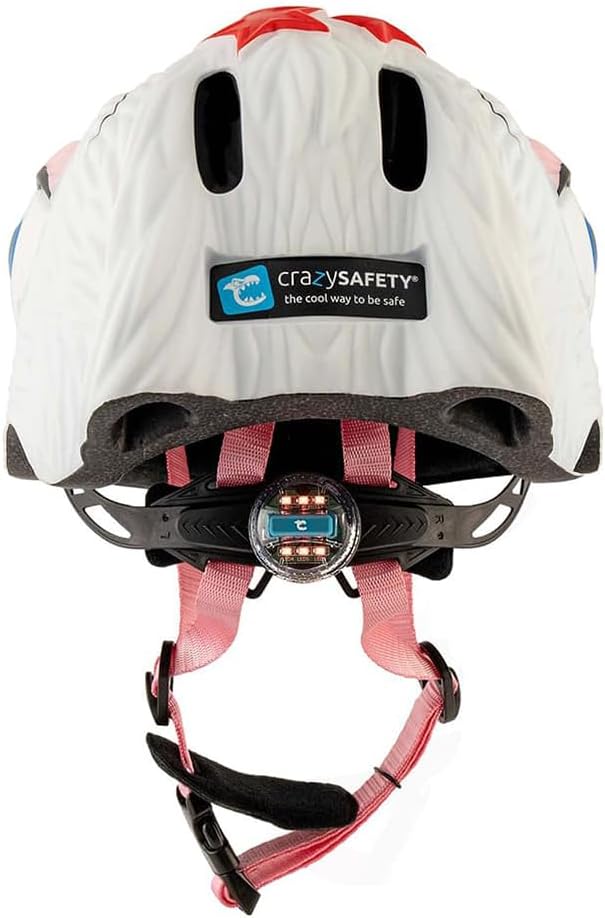Fietshelm voor kinderen | Oranje Tijger | Crazy Safety | EN1078 Gecertificeerd Witte Konijn S (49-55cm)