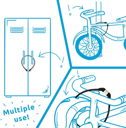 Crazy Safety Pink Kids Bike Lock - Bicycle Lock Cable with 4 Digit Fixed Combination - Easy To Remember for Kids - Vibrant Colors - Use for Bicycles, Strollers, Scooters or Bicycle Helmets