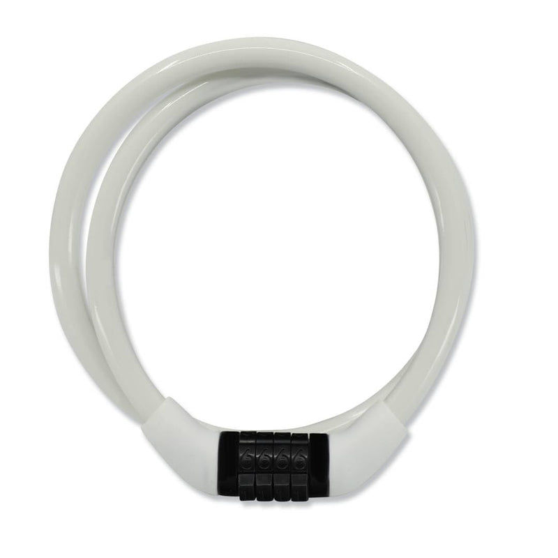 Crazy Safety White Children's Bike Lock | Weatherproof Combination Lock for Bicycles | Easy handling | Cable Lock Code Combination| Children's Bicycle Lock Girls and Boys | Bicycle Accessories