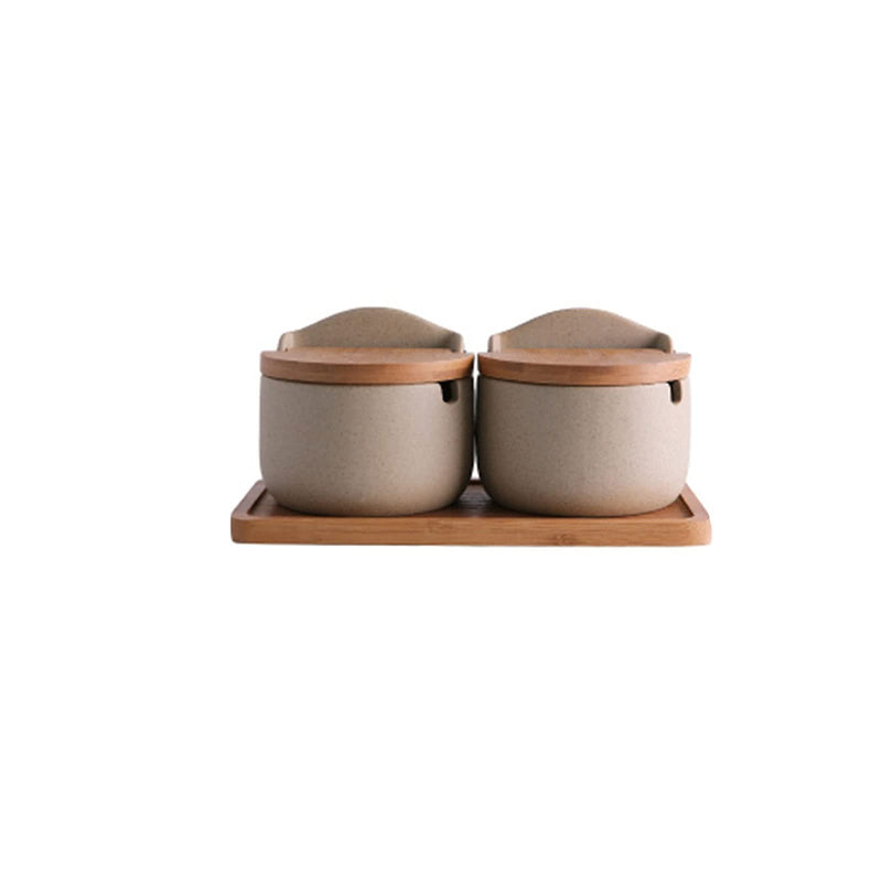 Houjiiloll TLP portaspezie, barattolo per condimenti in ceramica a conchiglia da cucina sale zucchero monosodico glutammato condimento scatola barattolo forniture da cucina (colore: A, dimensioni: 2 2pcs A