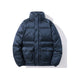 KTGUMKS Giacche invernali da uomo, piumino da uomo corto bianco in piuma d'anatra imbottita collo alto giacca invernale calda 4XL Blu
