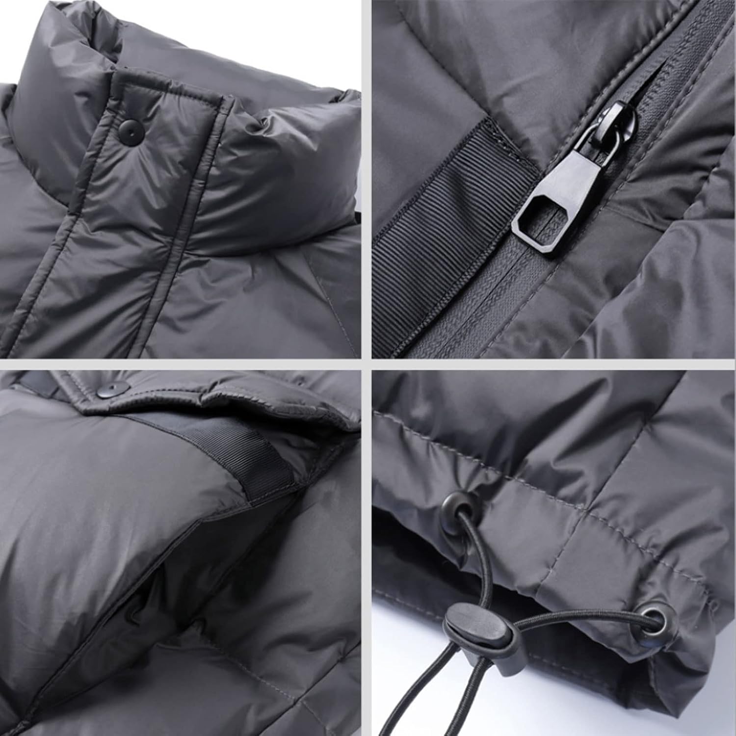 KTGUMKS Giacche invernali da uomo, piumino da uomo corto bianco in piuma d'anatra imbottita collo alto giacca invernale calda 4XL Blu