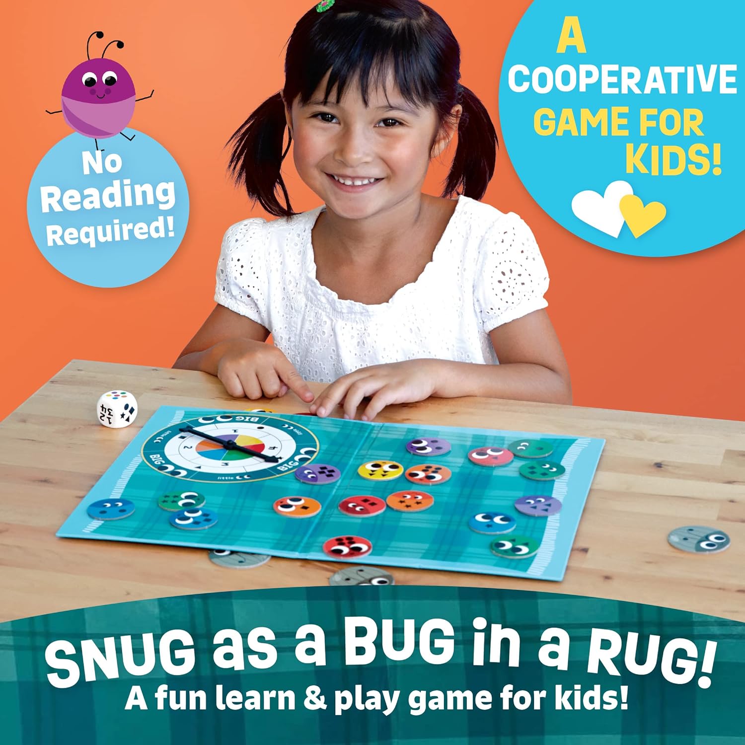 Peaceable Kingdom Snug as a Bug in a Rug cooperative game for little kids