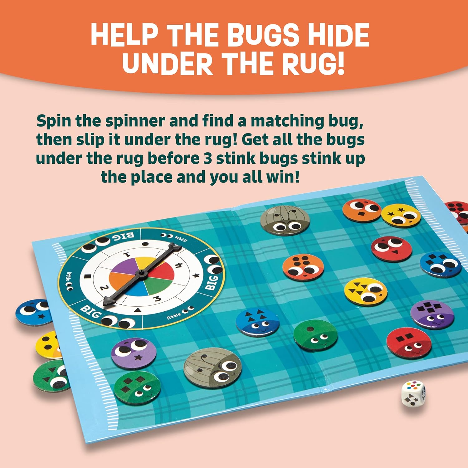 Peaceable Kingdom Snug as a Bug in a Rug cooperative game for little kids