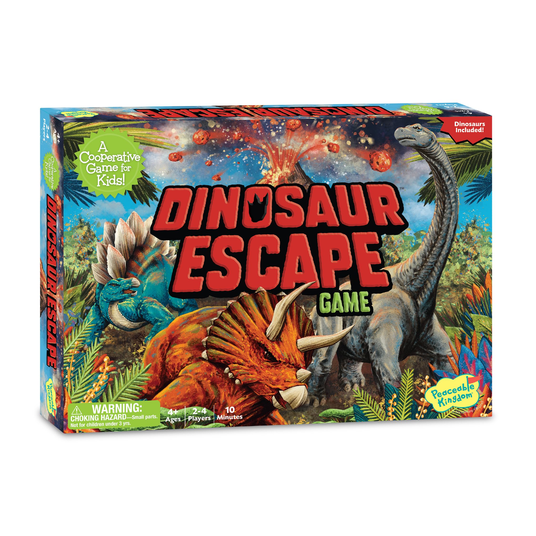 Peaceable Kingdom Dinosaur Escape Award Winning Cooperative Memory Game of Logic and Luck for 2 to 4 Kids Ages 4+