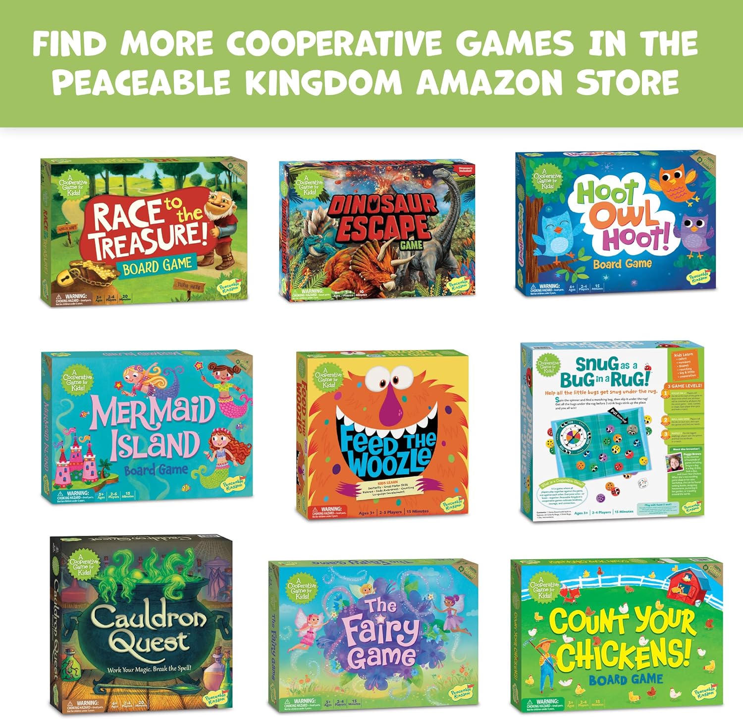Peaceable Kingdom Dinosaur Escape Award Winning Cooperative Memory Game of Logic and Luck for 2 to 4 Kids Ages 4+