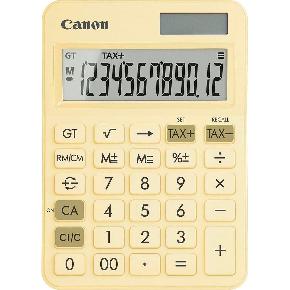 Canon LS-125KB-PYL, Scientific Calculator, Suitable for School and Business, Dual Power Battery, Tax Calculations and Grand Total Function, Large Flat Display and Keys