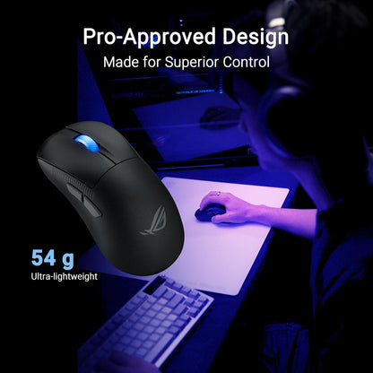 ASUS ROG Keris II Ace is an ultralight 54-gram ergonomic gaming mouse with a shape tested by pro FPS players