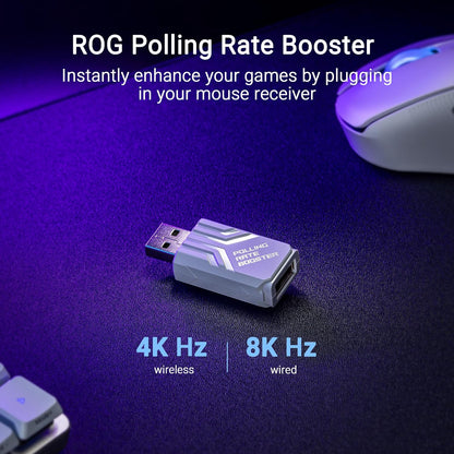 ASUS ROG Keris II Ace Wireless AimPoint White Gaming Maus (ergonomisch, optischer Sensor ROG AimPoint Pro, 42.000 DPI, ROG Optical Micro Switches, USB, Bluetooth, 2,4-GHz-HF ROG SpeedNova, weiß)