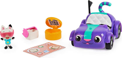 Gabby's Dollhouse 6062145, Carlita Car with Pandy Paws Collectible Figure and 2 Accessories, Magical Musical Cat Ears with Lights, Music, Sounds and Phrases