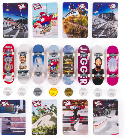 Tech Deck, Competition Legends 8-Pack Fingerboards with Cards, Olympic Games Paris 2024, Customisable Mini Skateboards, Kids’ Toys for Ages 6 and up