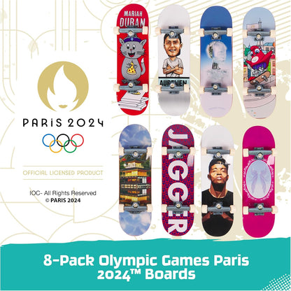 Tech Deck, Competition Legends 8-Pack Fingerboards with Cards, Olympic Games Paris 2024, Customisable Mini Skateboards, Kids’ Toys for Ages 6 and up