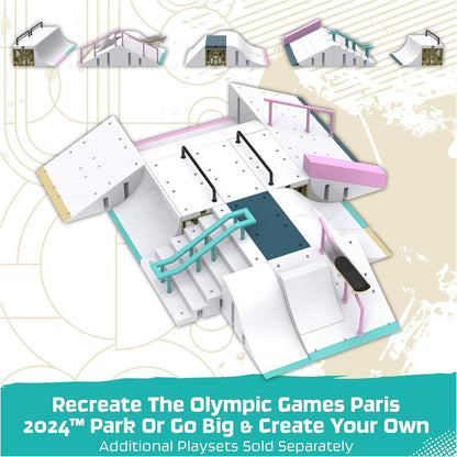 Tech Deck, Aurélien Giraud’s Olympic Games Paris 2024 Ramp Customisable X-Connect Park Creator Playset & Exclusive Fingerboard, Kids’ Toy for Ages 6+