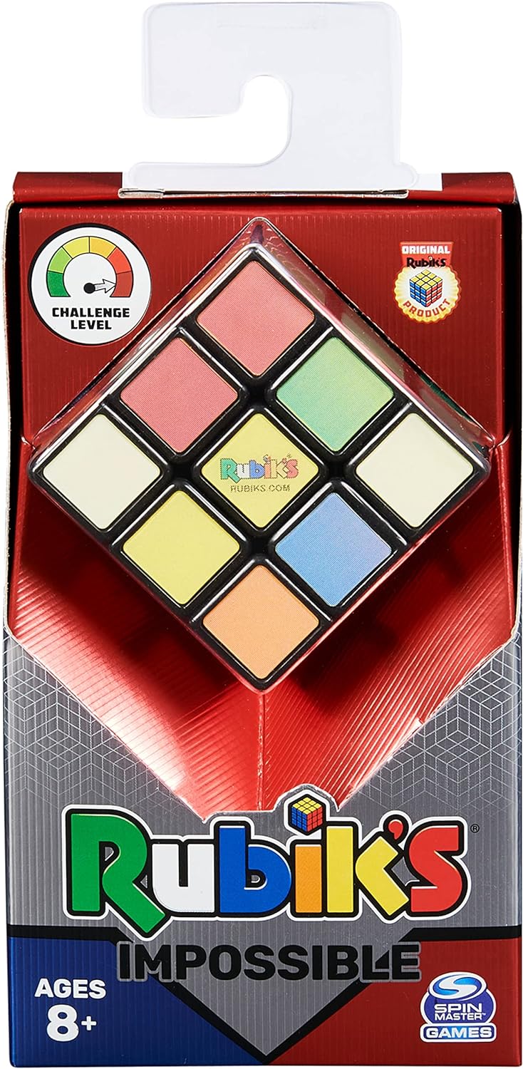 Rubik’s Impossible, The Original 3x3 Cube Advanced Difficulty Classic Colour-Matching Problem-Solving Puzzle Game Toy, for Adults and Kids Aged 7 and up