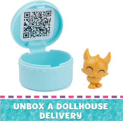 Gabby's Dollhouse 6067225 DreamWorks, kampvuur-cadeauset met Gabby, panda, panda, babybox- en zeekatjesspeelgoedfiguren, speelgoed om te verzamelen, voor meisjes en jongens