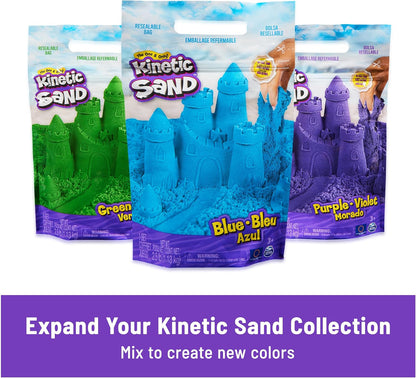Kinetic Sand, Mould N' Flow 24 Oz Sand in 2 Colours Red and Green 3 Tools for Modeling and Creating, Toy for Kids and Girls, 3+ Years Old