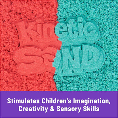 Kinetic Sand, Mould N' Flow 24 Oz Sand in 2 Colours Red and Green 3 Tools for Modeling and Creating, Toy for Kids and Girls, 3+ Years Old