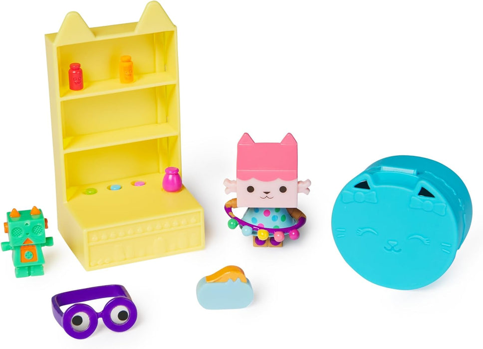 Gabby’s Dollhouse, Celebration Series Baby Box Cat Bobble Figure with Dollhouse Furniture and Accessories, Kids’ Toys for Girls & Boys Aged 3 and Up
