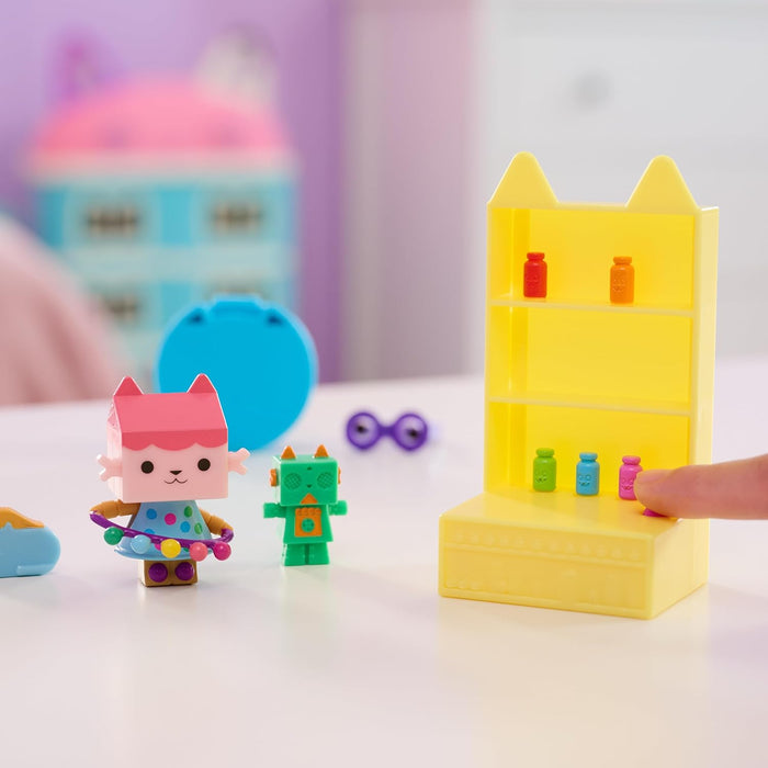 Gabby’s Dollhouse, Celebration Series Baby Box Cat Bobble Figure with Dollhouse Furniture and Accessories, Kids’ Toys for Girls & Boys Aged 3 and Up