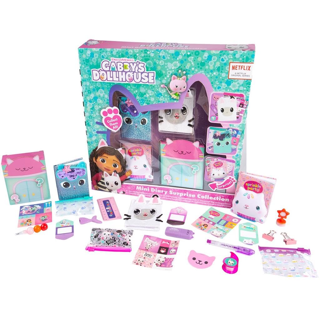 Gabby's poppenhuis, mini-dagboek, verrassingscollectie, meisjes, briefpapier, set voor kinderen vanaf 3 jaar