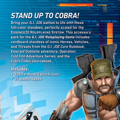 Renegade Game Studios: G.I. Joe Roleplaying Game - Standee Pack #1 - Accessory Pack for Base RPG Game, Includes 338 Standees & 35 Bases, Full Color