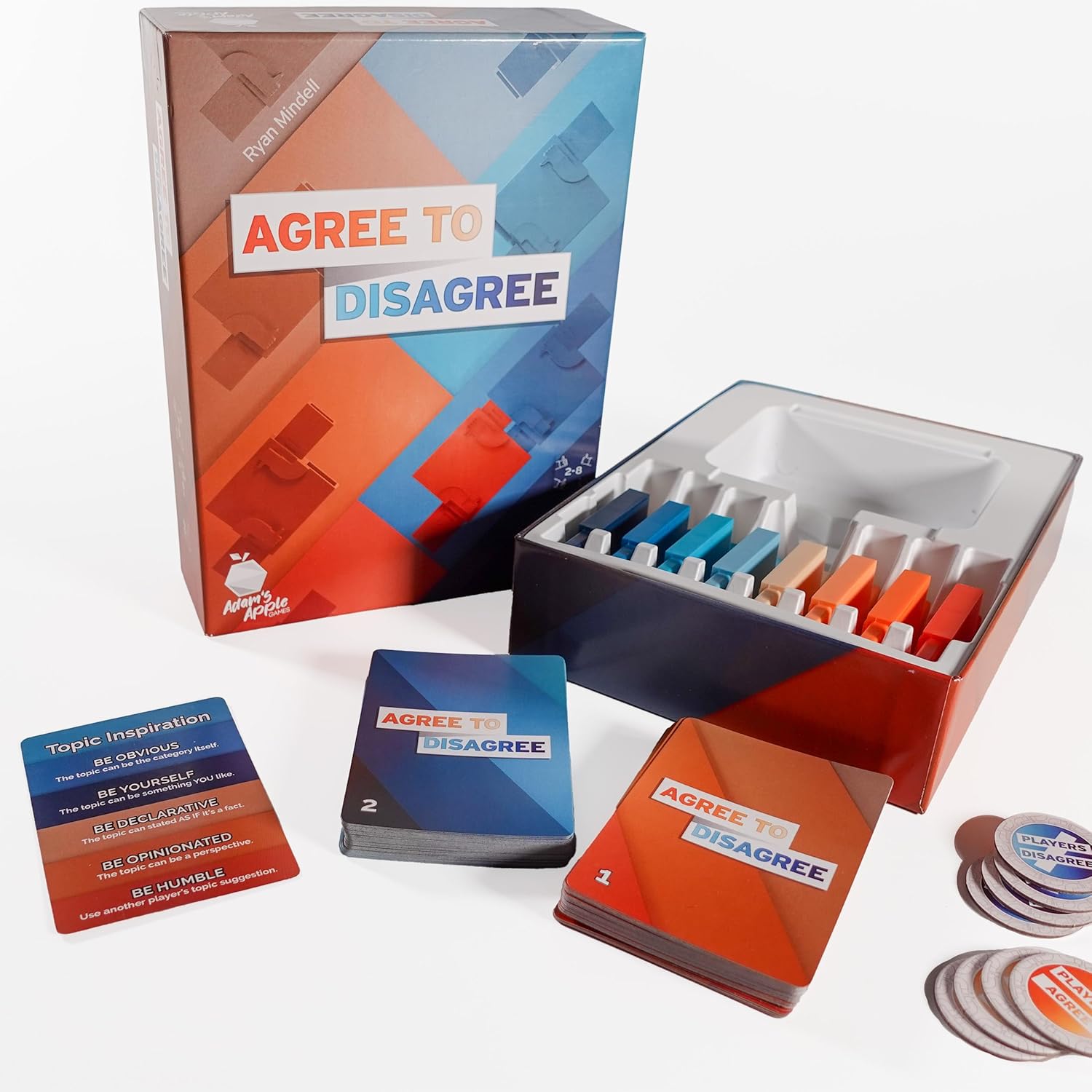 Adam's Apple Games Agree to Disagree - The Icebreaker Game Where Nobody Wins if Everyone Agrees - Fun Party Game for Coworkers, Families, or Friends. Fun or Real Talk Gamified for 2 to 8 Players.