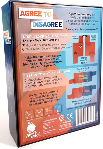 Adam's Apple Games Agree to Disagree - The Icebreaker Game Where Nobody Wins if Everyone Agrees - Fun Party Game for Coworkers, Families, or Friends. Fun or Real Talk Gamified for 2 to 8 Players.