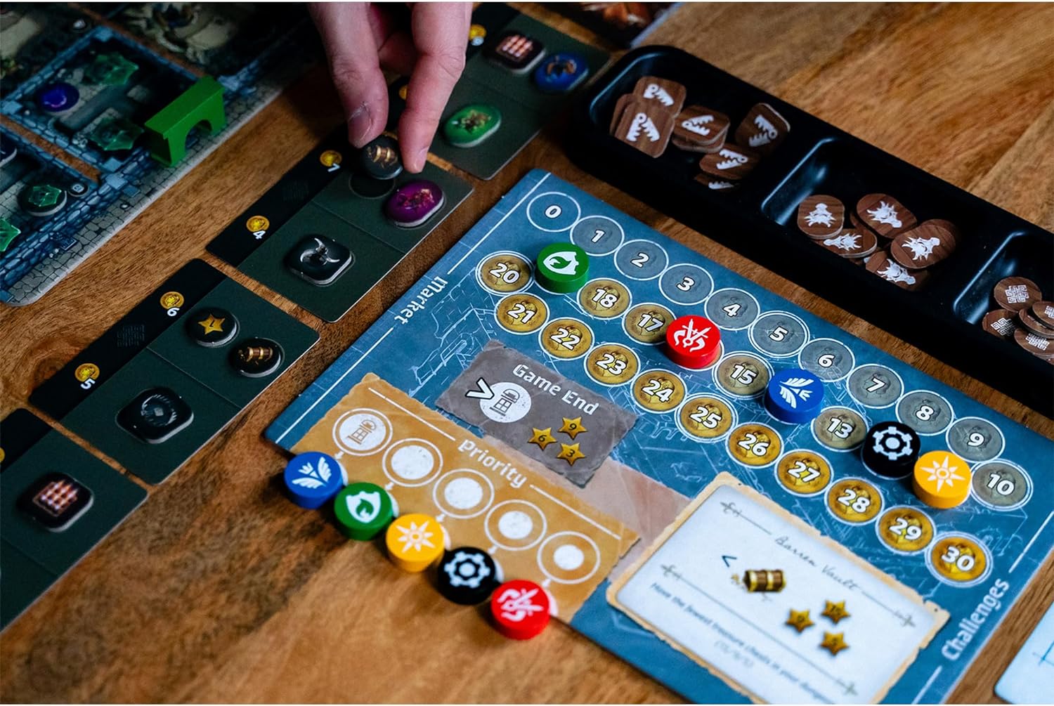 Thunderworks Games - Stonespine Architects | Strategy Board Game | Card-Drafting Dungeon Design | Competitive Tableau Builder | World of Ulos | Ages 10+ | Family Game for 1-5 Players | 45-60 Minutes