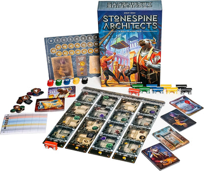 Thunderworks Games - Stonespine Architects | Strategy Board Game | Card-Drafting Dungeon Design | Competitive Tableau Builder | World of Ulos | Ages 10+ | Family Game for 1-5 Players | 45-60 Minutes