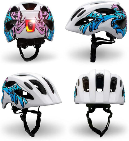 Crazy Safety - Grafitti Bicycle Helmet - White/Blue (160101-07-01)