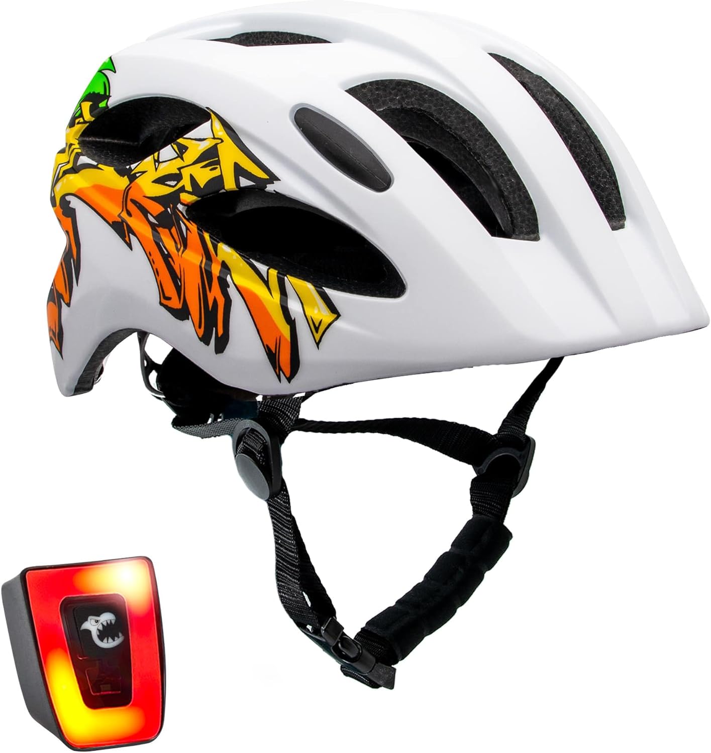 Crazy Safety Cool S.W.A.T. Children's Bike Helmet | Bicycle helmet for children aged 6-12 years for bicycles, skateboards, mountain bikes, skates, USB rechargeable tail light |