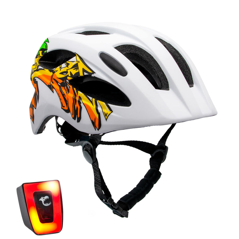 Crazy Safety Cool S.W.A.T. Children's Bike Helmet | Bicycle helmet for children aged 6-12 years for bicycles, skateboards, mountain bikes, skates, USB rechargeable tail light |