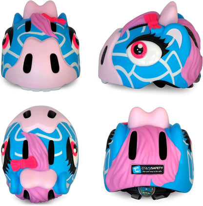 Crazy Safety Green Chameleon Childrens Bike Helmet | Cycle helmet for children aged 2-7 years for bikes, skateboards, balance bikes, scooters, skates Lightweight and adjustable animal helmet 49-55 cm