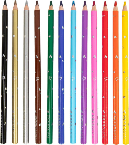 Depesche 12103 TOPModel Colour Roulette - Malspiel mit 12 dünnen Buntstiften und einem Farb-Roulette mit Kugel zur Wahl der nächsten Farbe