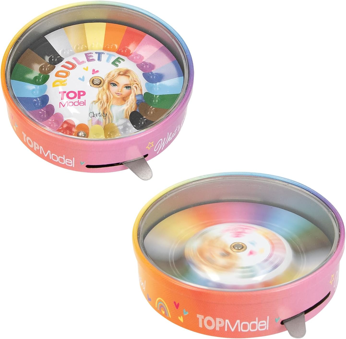 Depesche 12103 TOPModel Colour Roulette - Malspiel mit 12 dünnen Buntstiften und einem Farb-Roulette mit Kugel zur Wahl der nächsten Farbe