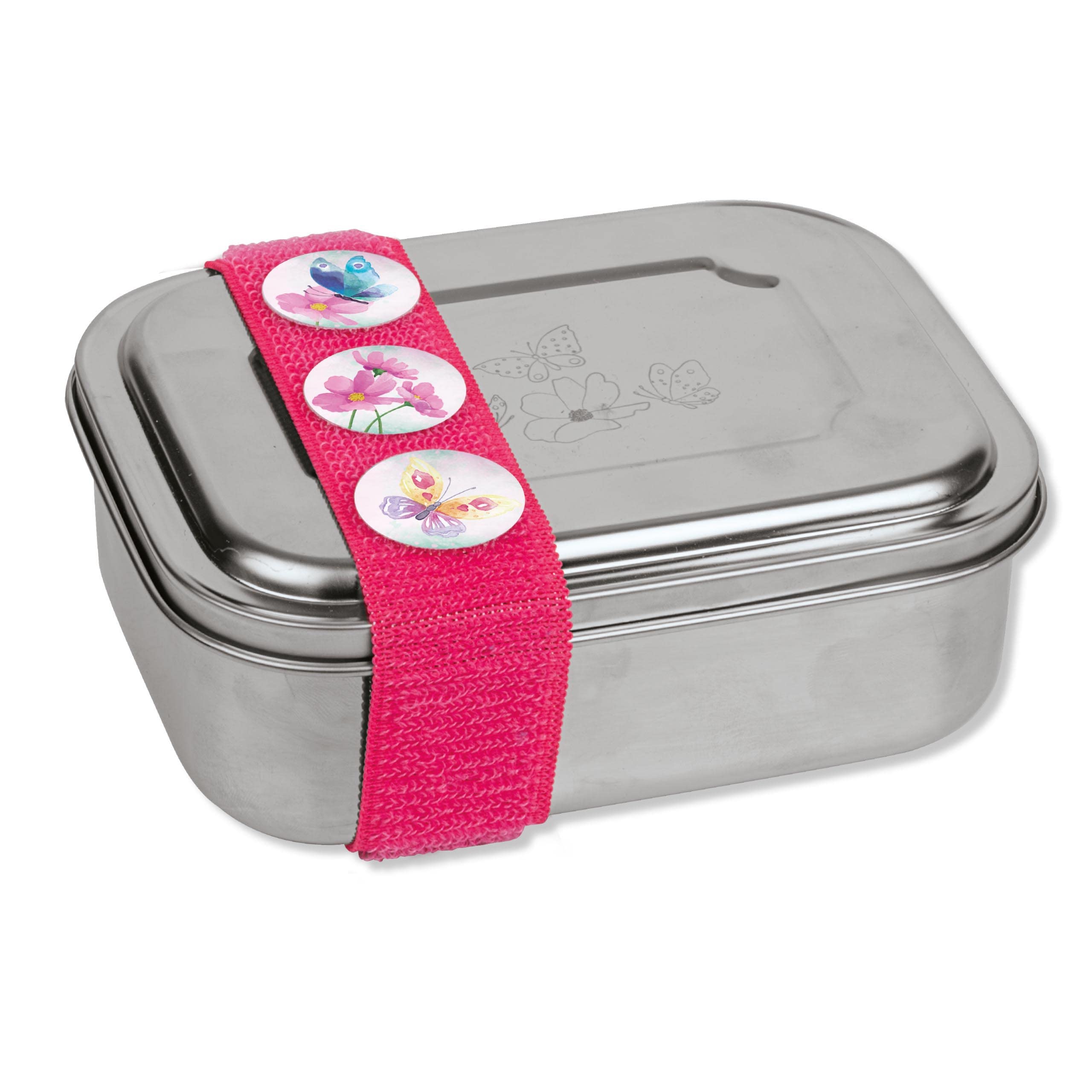 RVS Lunchtrommel - Vlinder