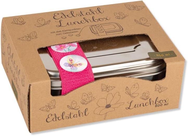 RVS Lunchtrommel - Vlinder