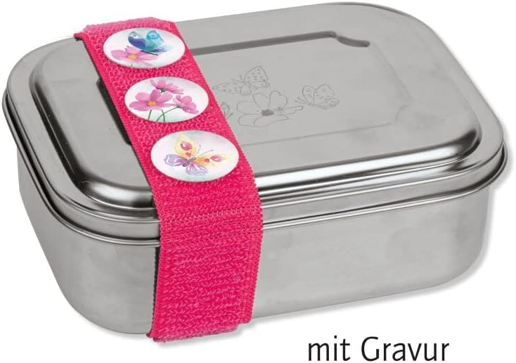 RVS Lunchtrommel - Vlinder