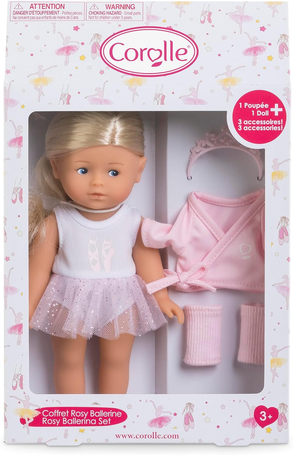 Corolle - MES Mini Corollines, Set Rosy Ballerina, 20 cm, ab 3 Jahren, 9000240130