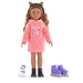 Corolle Girls Melody Music and Fashion Set, Dressing Doll in Cool Hoodie Dress with Dog, Trendy Headphones, Earrings and Extra Inline Skates, Vanilla Fragrance, 28 cm, from 4 Years