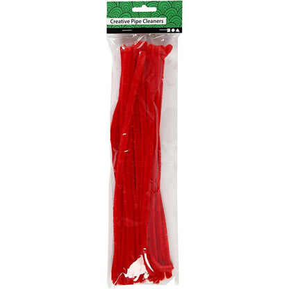 Pfeifenreiniger, Stärke 9 mm, L: 30 cm, Rot, 25 Stück