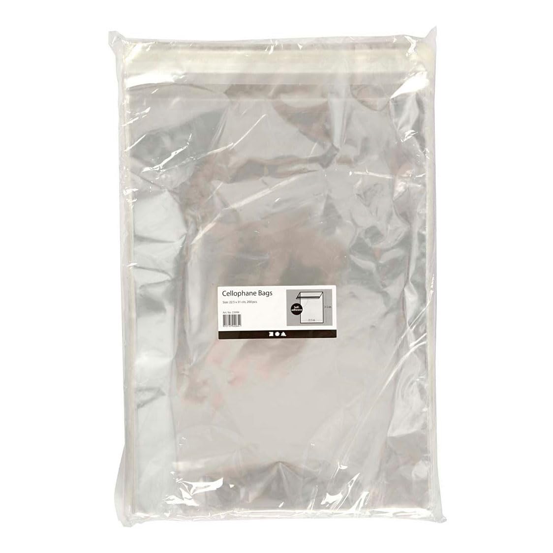 Cellophane Bags, W: 22,5 cm, H: 31,2 cm, 200pcs