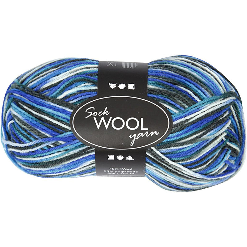Sockenwolle L 200 M 50 G Harmonie In Blau-t?rkis