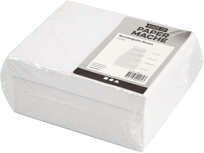 Creativ 264050 Multipurpose Rectangular Gift Boxes, Suitable for Arts and Crafts, White, 4 Assorted Sizes: 7,5 x 5 x 3,5 cm, Size: 9,5 x 7 x 4,5 cm, Size: 11,5 x 8,5 x 5,5 cm, Size: 14 x 11 x 6,5 cm
