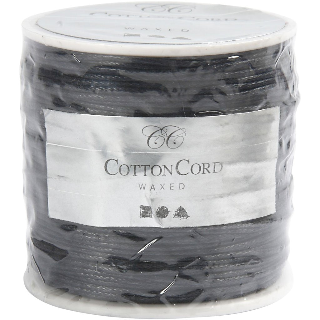 Cotton Lace, thickness 1 mm, black, 40 m