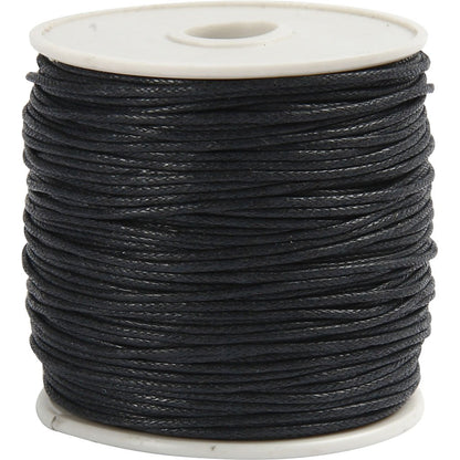 Cotton Lace, thickness 1 mm, black, 40 m