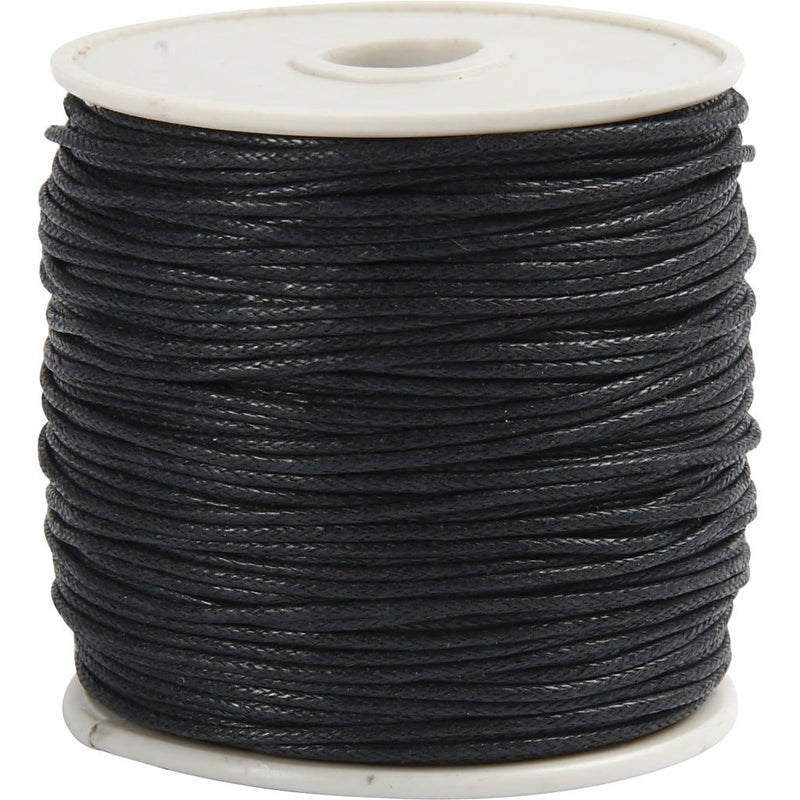 Cotton Lace, thickness 1 mm, black, 40 m